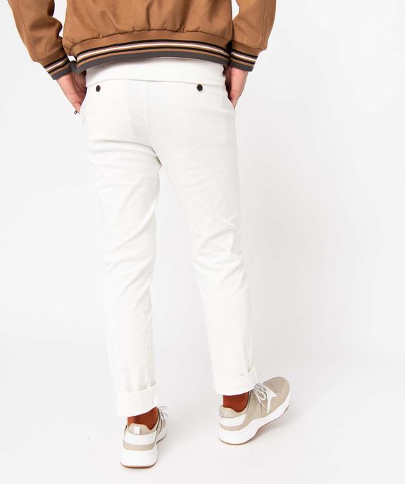 Pantalon chino en coton stretch coupe Slim homme vue3 - GEMO 4G HOMME - GEMO