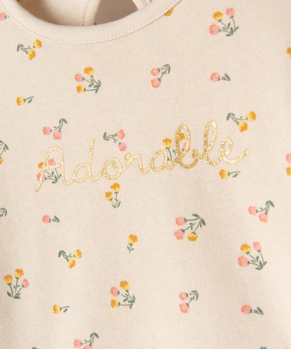 Sweat à motifs fleuris bébé fille vue2 - GEMO 4G BEBE - GEMO