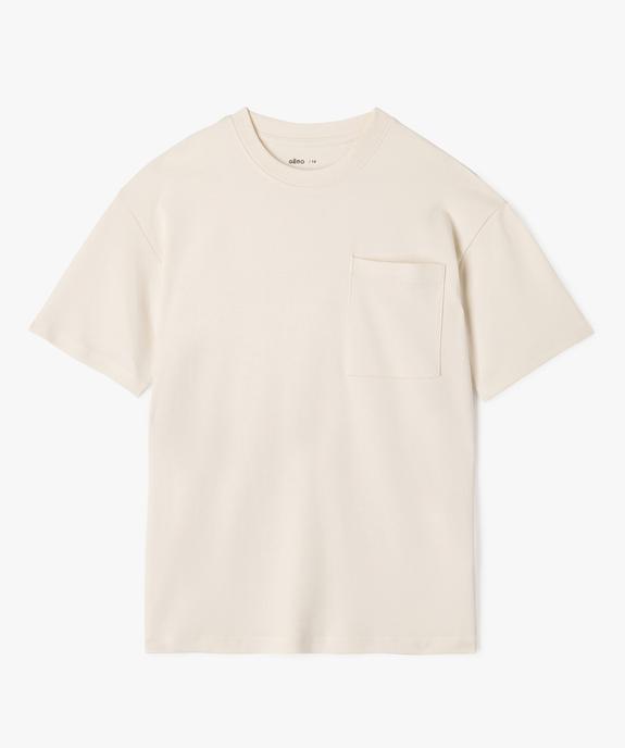 Tee-shirt uni à poche garçon vue1 - GEMO (JUNIOR) - GEMO