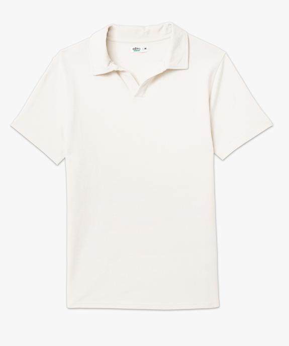 Polo à manches courtes en maille texturée homme vue4 - GEMO 4G HOMME - GEMO