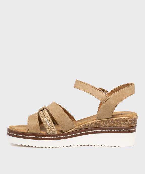 Sandales à talon compensé et brides multimatières femme - Valentina Baldano vue3 - VALENTINA BALDA - GEMO