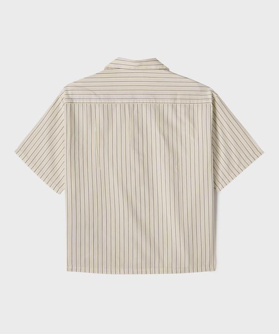 Chemise manches courtes à rayures multicolores et col cubain garçon vue3 - GEMO (JUNIOR) - GEMO