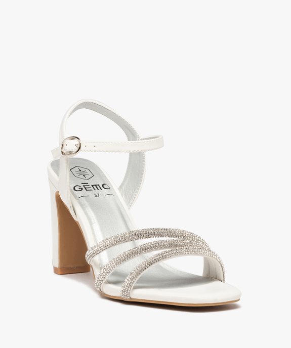 Sandales femme à talon haut et brides strass vue3 - FOLLOW ME - GEMO