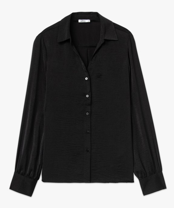 Chemise satinée unie femme vue4 - GEMO 4G FEMME - GEMO