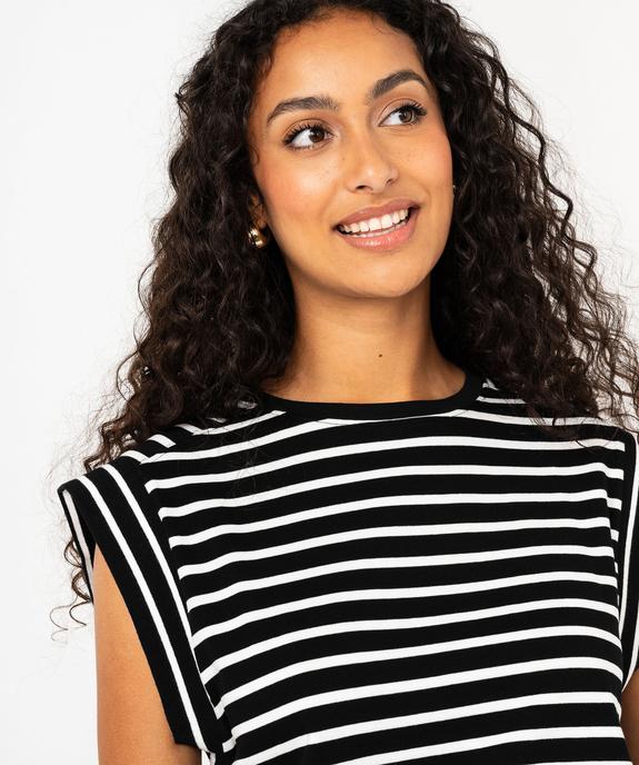 Tee-shirt manches courtes à rayures femme vue2 - GEMO 4G FEMME - GEMO