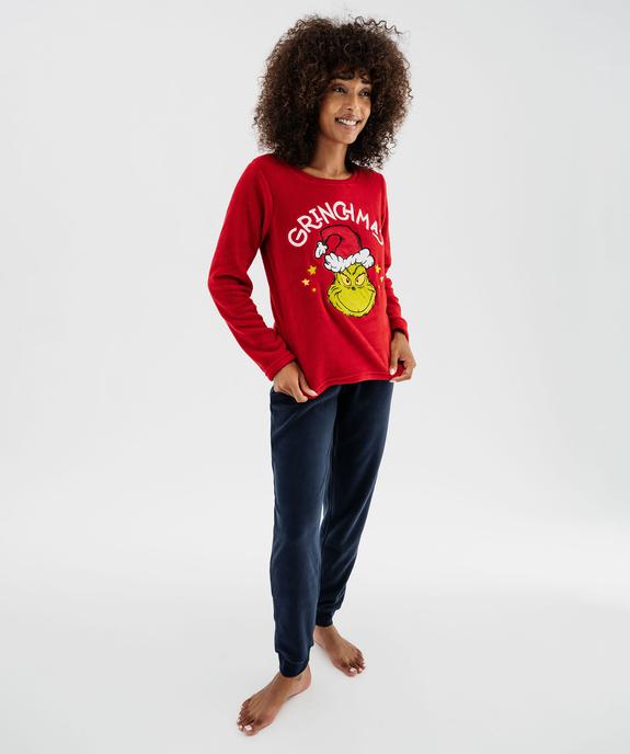 Pyjama en velours spécial Noël imprimé femme - Le Grinch vue2 - THE GRINCH - GEMO