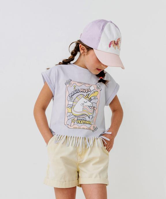 Casquette tricolore avec licorne brodée bébé fille vue1 - GEMO 4G FILLE - GEMO