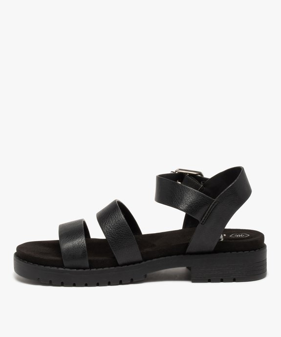 Sandales femme unies à semelle crantée style rock vue3 - GEMO (CASUAL) - GEMO
