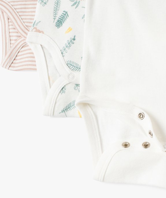 Body bébé sans manches imprimé (lot de 3) vue2 - GEMO 4G BEBE - GEMO
