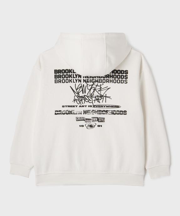 Sweat à capuche avec inscriptions urbaines garçon vue3 - GEMO 4G GARCON - GEMO