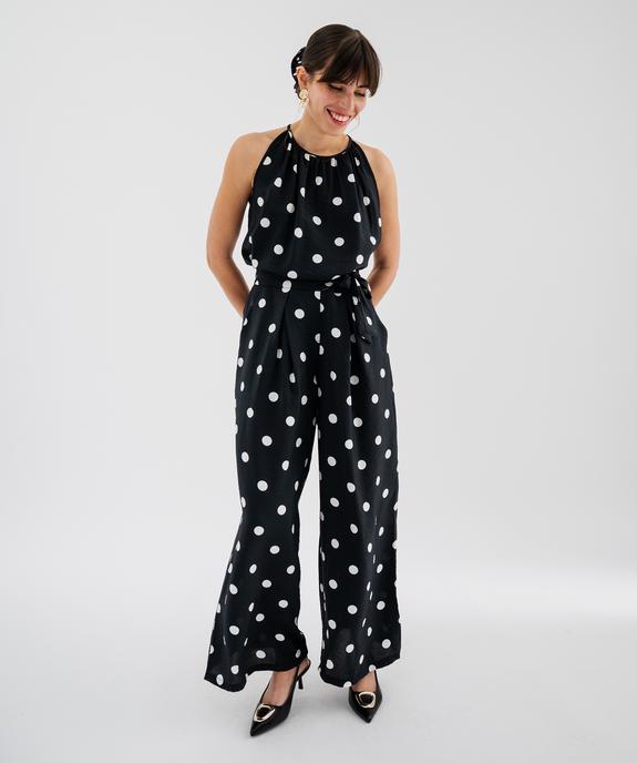 Pantalon large en viscose fluide à pois femme vue5 - GEMO 4G FEMME - GEMO