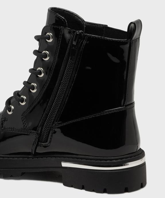 Boots crantées vernies avec zip et élastique fille vue6 - LOVELY WINGS - GEMO