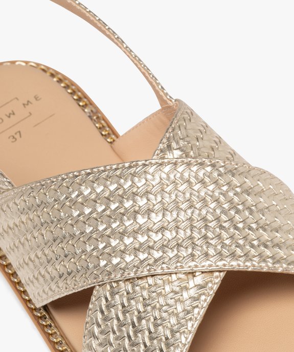 Sandales plates avec larges brides aspect tressé femme vue7 - FOLLOW ME - GEMO
