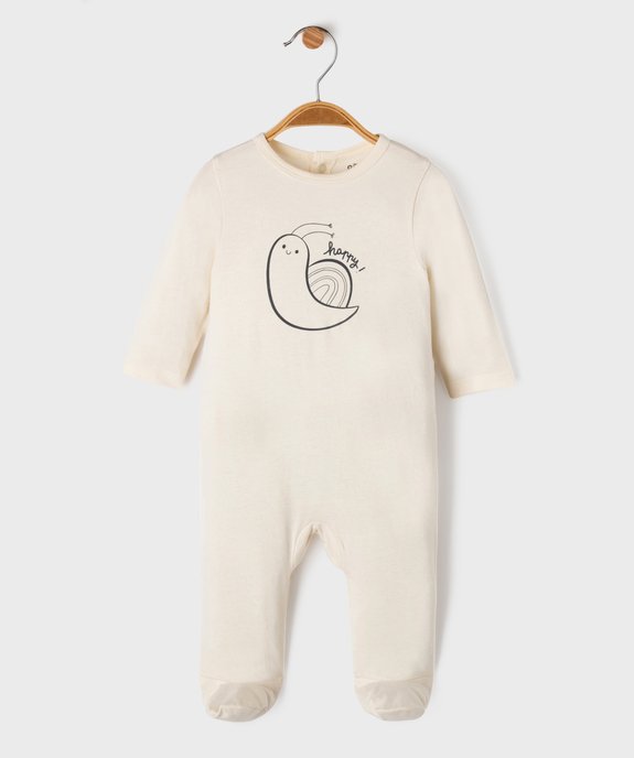 Pyjama dors-bien en coton avec motif sur le buste bébé garçon vue1 - GEMO(BB COUCHE) - GEMO
