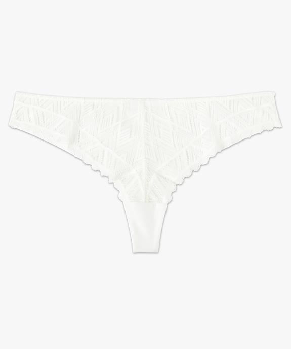 Tanga en microfibre et dentelle femme vue4 - GEMO(HOMWR FEM) - GEMO