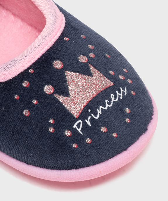 Chaussons enveloppants en velours avec motif pailleté fille vue6 - GEMO 4G FILLE - GEMO