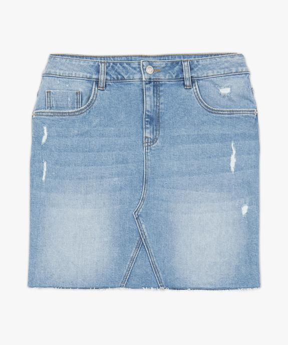 Jupe femme en jean avec marques d’usure vue4 - GEMO(FEMME PAP) - GEMO