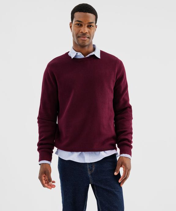 Pull en coton à col rond homme vue3 - GEMO (HOMME) - GEMO