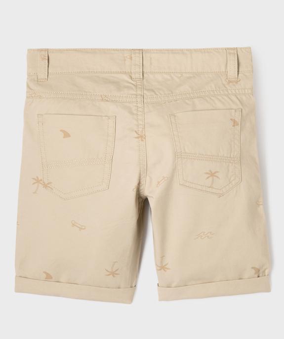 Bermuda en coton twill imprimé à revers garçon vue11 - GEMO 4G GARCON - GEMO