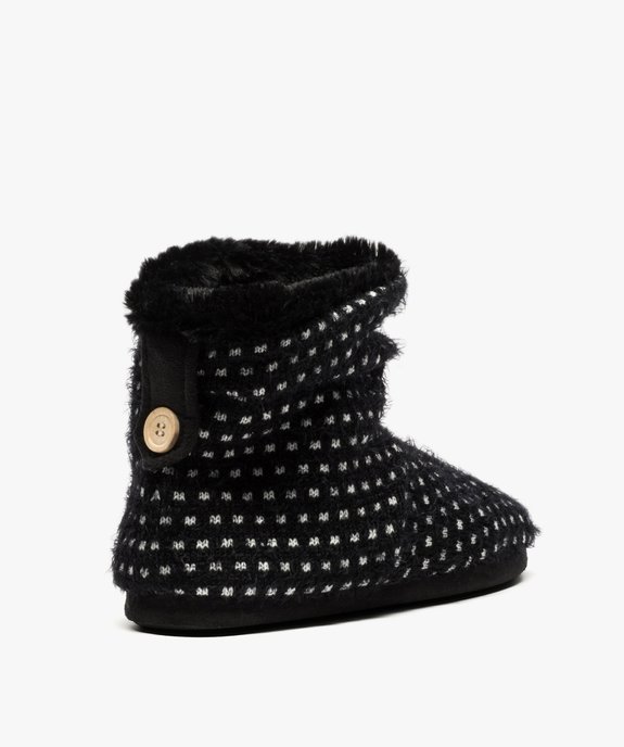 Chaussons montants  tricot bicolore vue4 - GEMO(HOMWR FEM) - GEMO