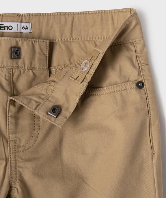 Bermuda regular en twill de coton à revers garçon vue2 - GEMO (ENFANT) - GEMO