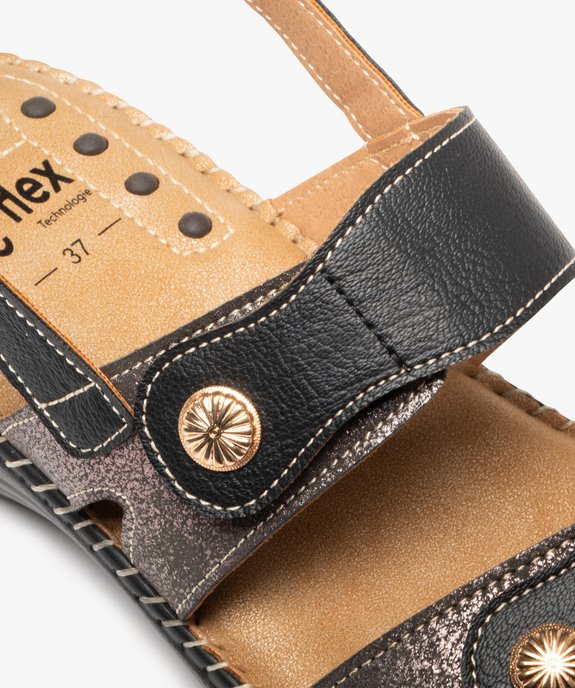 Sandales confort à talon compensé et semelle massante femme vue6 - G'FLEX - GEMO
