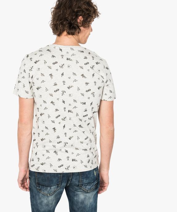 Tee-shirt imprimé à manches courtes vue3 - GEMO (HOMME) - GEMO