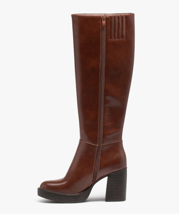 Bottes à talon haut dessus uni et à semelle plateforme vue4 - FOLLOW ME G4G - GEMO
