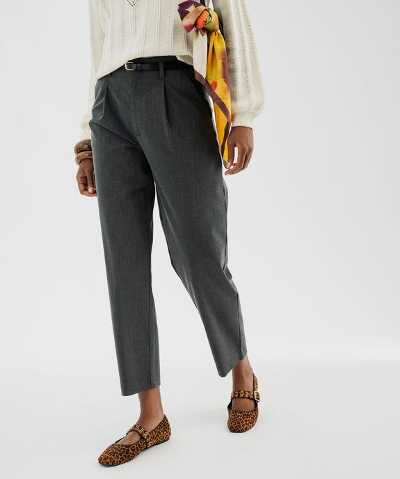 Pantalon tailleur coupe mom avec fine ceinture femme vue1 - GEMO(FEMME PAP) - GEMO