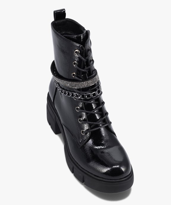 Bottines femme rock vernies avec brides métalliques vue5 - GEMO(URBAIN) - GEMO