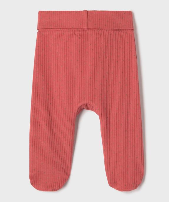 Pantalon à pieds et ceinture élastique en jersey bébé fille (lot de 2) vue3 - GEMO 4G BEBE - GEMO