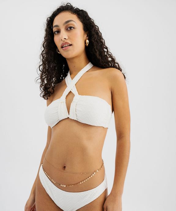 Haut de maillot de bain bandeau décolleté modulable femme vue3 - GEMO (PLAGE) - GEMO