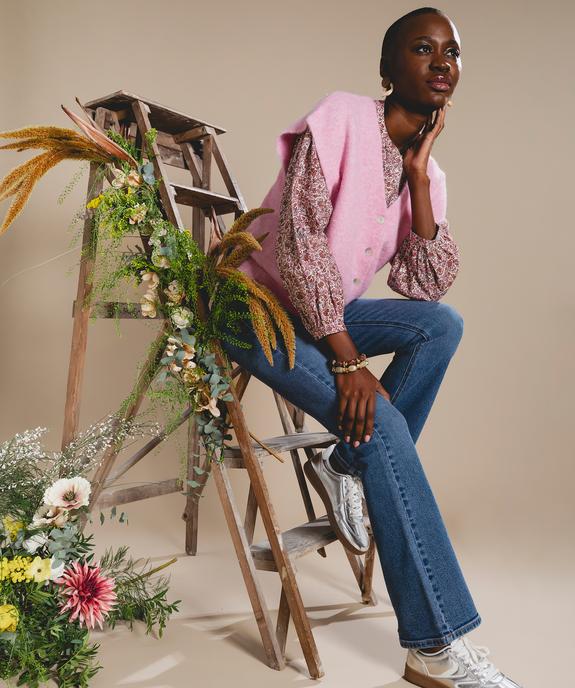 Jean bootcut en denim stretch à taille normale femme vue4 - GEMO 4G FEMME - GEMO