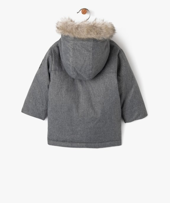Manteau à capuche doublé peluche bébé garçon - LuluCastagnette vue5 - LULUCASTAGNETTE - GEMO