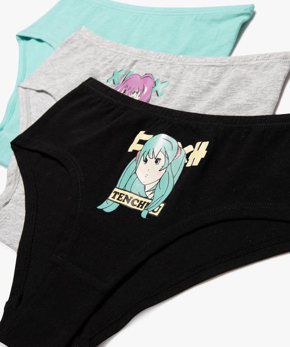 Shorties à motif manga en coton extensible fille (lot de 3) vue2 - GEMO 4G FILLE - GEMO