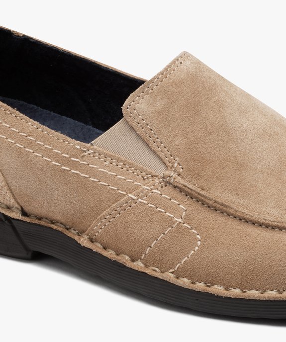 Mocassins homme confort dessus cuir retourné uni vue6 - ZEN AIR - GEMO