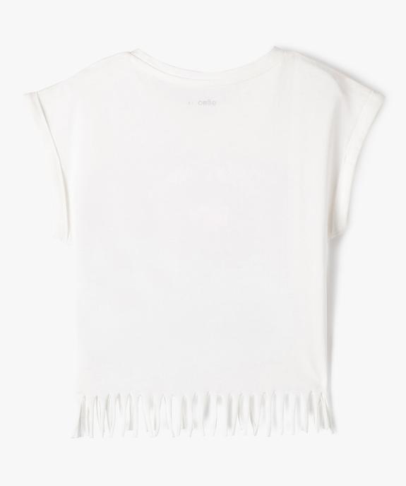 Tee-shirt à manches courtes avec motif sequins et franges fille vue3 - GEMO 4G FILLE - GEMO