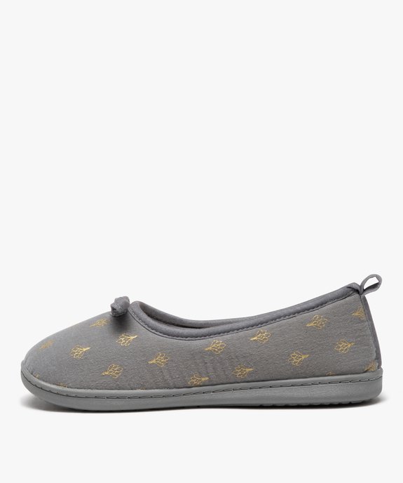 Chaussons femme ballerines fourrées à motifs vue3 - GEMO 4G FEMME - GEMO