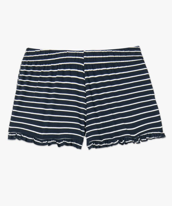 Short de pyjama femme rayé avec finitions froncées vue4 - GEMO(HOMWR FEM) - GEMO