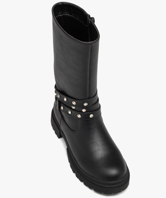 Bottes fille unies avec brides à strass et à zip vue5 - GEMO (ENFANT) - GEMO