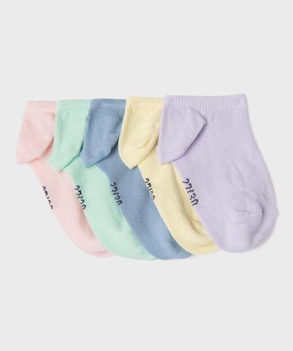 Chaussettes ultra courtes unies fille (lot de 5) vue1 - GEMO 4G FILLE - GEMO