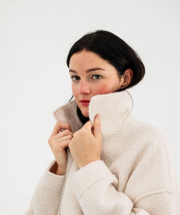 Blouson en maille bouclette chinée femme vue2 - GEMO 4G FEMME - GEMO