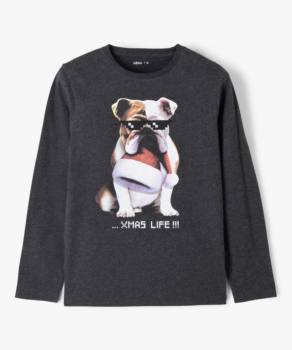 Tee-shirt garçon à manches longues spécial Noël vue1 - GEMO (JUNIOR) - GEMO