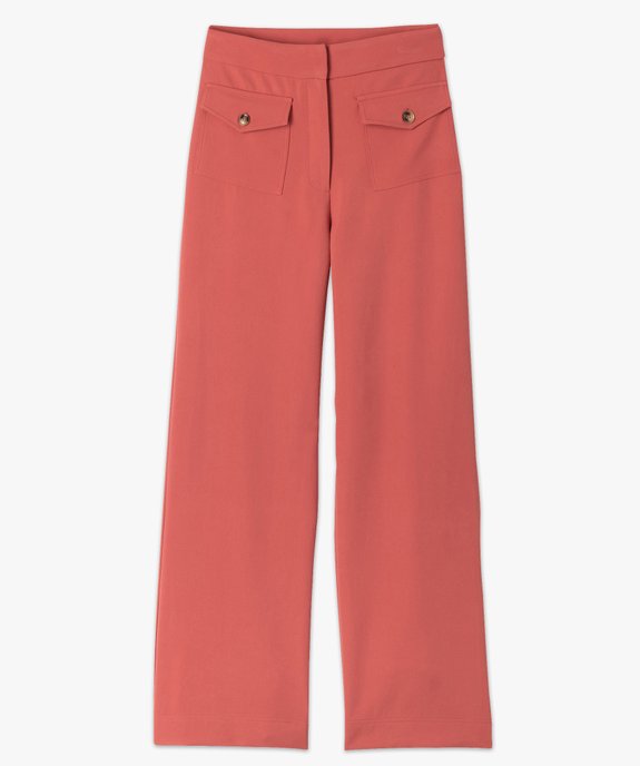 Pantalon de tailleur large et fluide à grandes poches femme vue4 - GEMO(FEMME PAP) - GEMO
