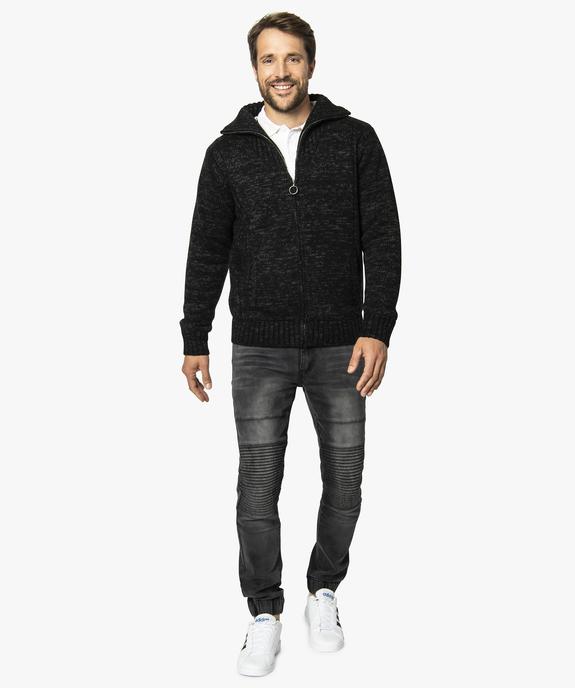 Gilet homme zippé doublé polaire avec col montant vue5 - GEMO (HOMME) - GEMO