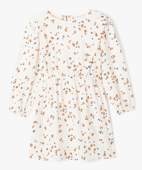 Robe de cérémonie manches longues fleurie fille - LuluCastagnette vue2 - LULUCASTAGNETTE - GEMO