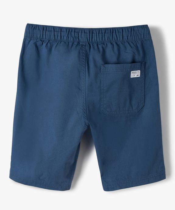 Bermuda garçon en toile avec poches surpiquées vue3 - GEMO (ENFANT) - GEMO