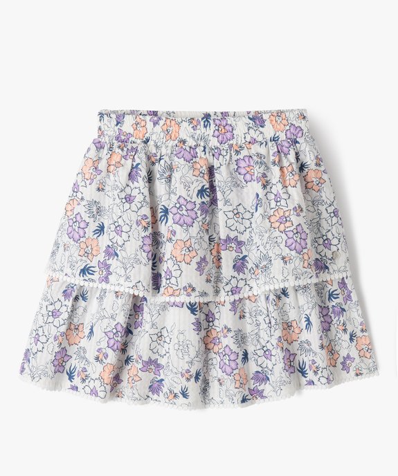 Jupe à volants à motifs fleuris fille - LuluCastagnette vue1 - LULUCASTAGNETTE - GEMO