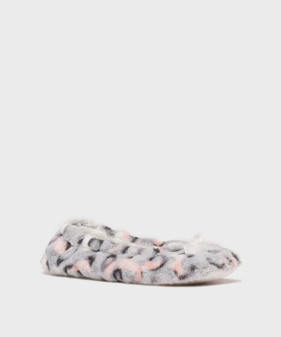 Chaussons ballerines en velours souple femme vue2 - GEMO(HOMWR FEM) - GEMO