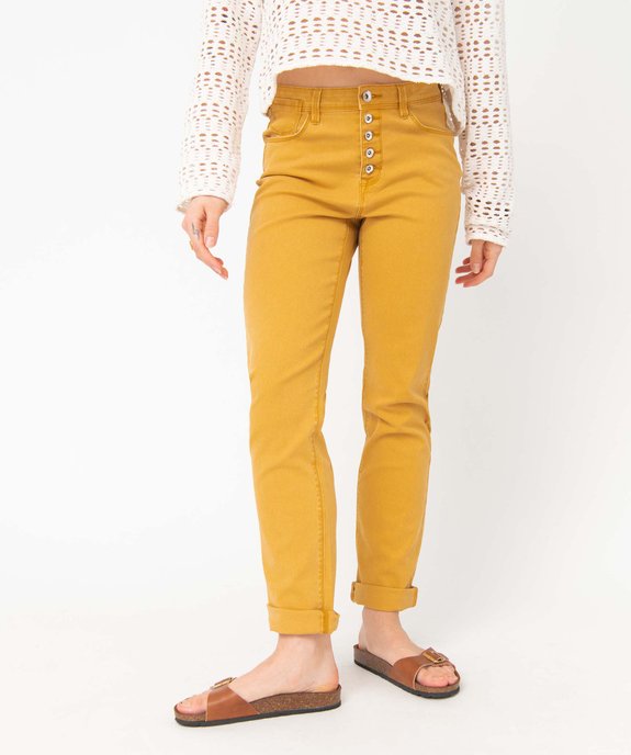 Pantalon femme regular stretch avec boutonnière - Complices vue1 - COMPLICES - GEMO